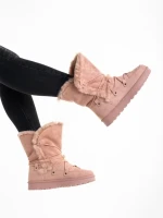 Cizme dama roz din material textil Phyllis