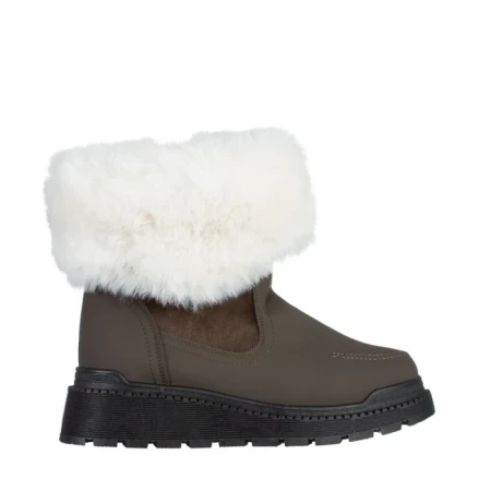 Cizme dama verzi din piele ecologica si material textil Aubrielle