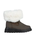 Cizme dama verzi din piele ecologica si material textil Aubrielle