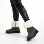 Cizme dama verzi din piele ecologica si material textil Aubrielle