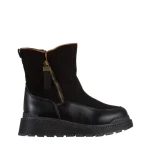 Cizme dama negre din piele ecologica si material textil Sutton