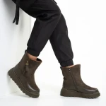 Cizme dama verzi din piele ecologica si material textil Sutton