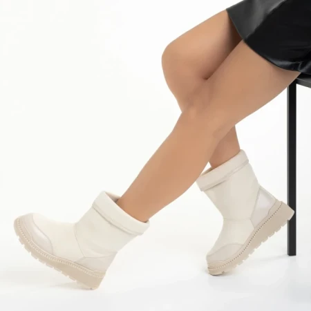 Cizme dama bej din piele ecologica Rima