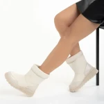 Cizme dama bej din piele ecologica Rima