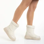 Cizme dama bej din piele ecologica Rima