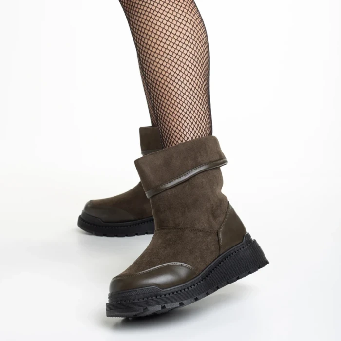 Cizme dama verzi din piele ecologica Rima