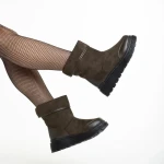 Cizme dama verzi din piele ecologica Rima