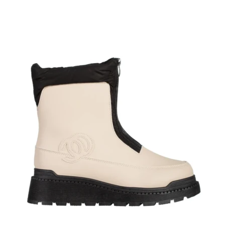 Cizme dama bej din piele ecologica Lilith