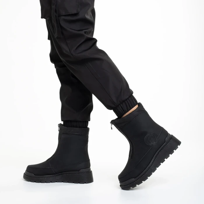 Cizme dama negre din piele ecologica Lilith