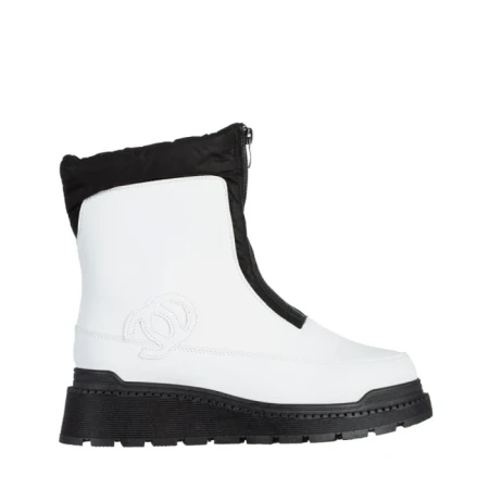 Cizme dama albe din piele ecologica Lilith