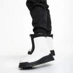 Cizme dama albe din piele ecologica Lilith