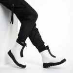 Cizme dama albe din piele ecologica Lilith