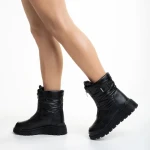 Cizme dama negre din material textil Rinda
