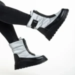 Cizme dama gri deschis din material textil Rinda
