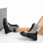 Cizme dama gri din material textil Rinda