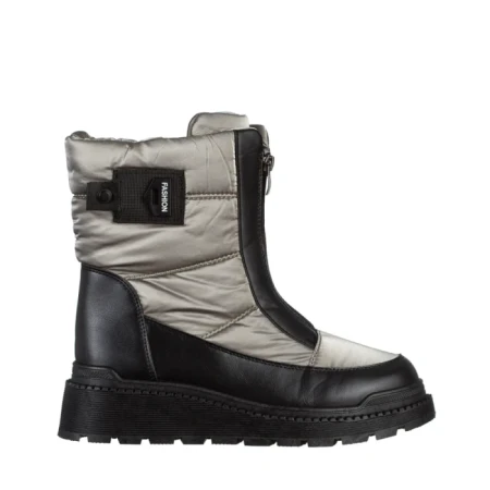 Cizme dama gri din material textil Rinda