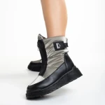 Cizme dama gri din material textil Rinda