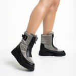 Cizme dama gri din material textil Rinda