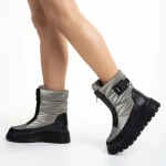 Cizme dama gri din material textil Rinda