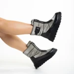 Cizme dama gri din material textil Rinda