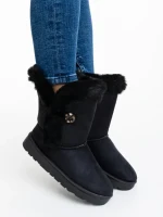 Cizme dama negre din material textil Zeltana