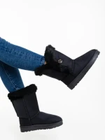 Cizme dama negre din material textil Zeltana