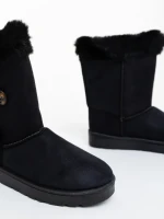 Cizme dama negre din material textil Zeltana