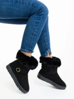 Cizme dama negre din material textil Nicolia