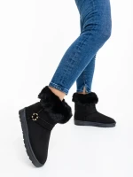 Cizme dama negre din material textil Nicolia