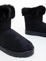 Cizme dama negre din material textil Hermina