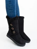 Cizme dama negre din material textil Casera