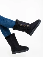 Cizme dama negre din material textil Casera