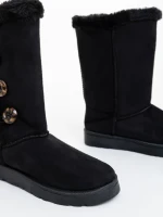 Cizme dama negre din material textil Casera