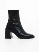 Botine dama cu toc negre din piele ecologica Santana