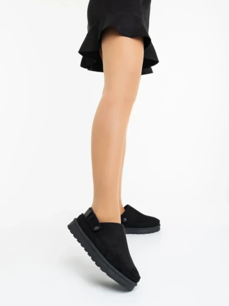 Papuci dama negri din material textil  Luara