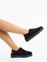 Papuci dama negri din material textil  Luara