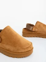 Papuci dama camel din material textil  Luara