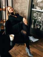 Botine dama albastre din material textil Marida