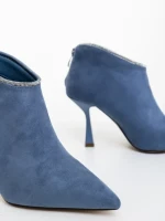 Botine dama albastre din material textil Marida