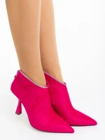 Botine dama fucsia  din material textil Marida