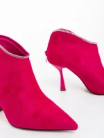 Botine dama fucsia  din material textil Marida