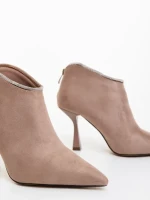 Botine dama bej din material textil Marida