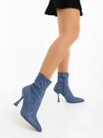 Botine dama albastre din material textil Adisia