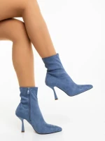 Botine dama albastre din material textil Adisia