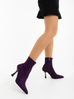 Botine dama mov din material textil Adisia