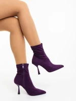 Botine dama mov din material textil Adisia