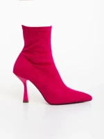 Botine dama fucsia din material textil Adisia