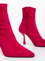 Botine dama fucsia din material textil Adisia