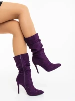 Cizme dama mov din material textil Marizela