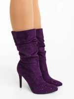 Cizme dama mov din material textil Marizela